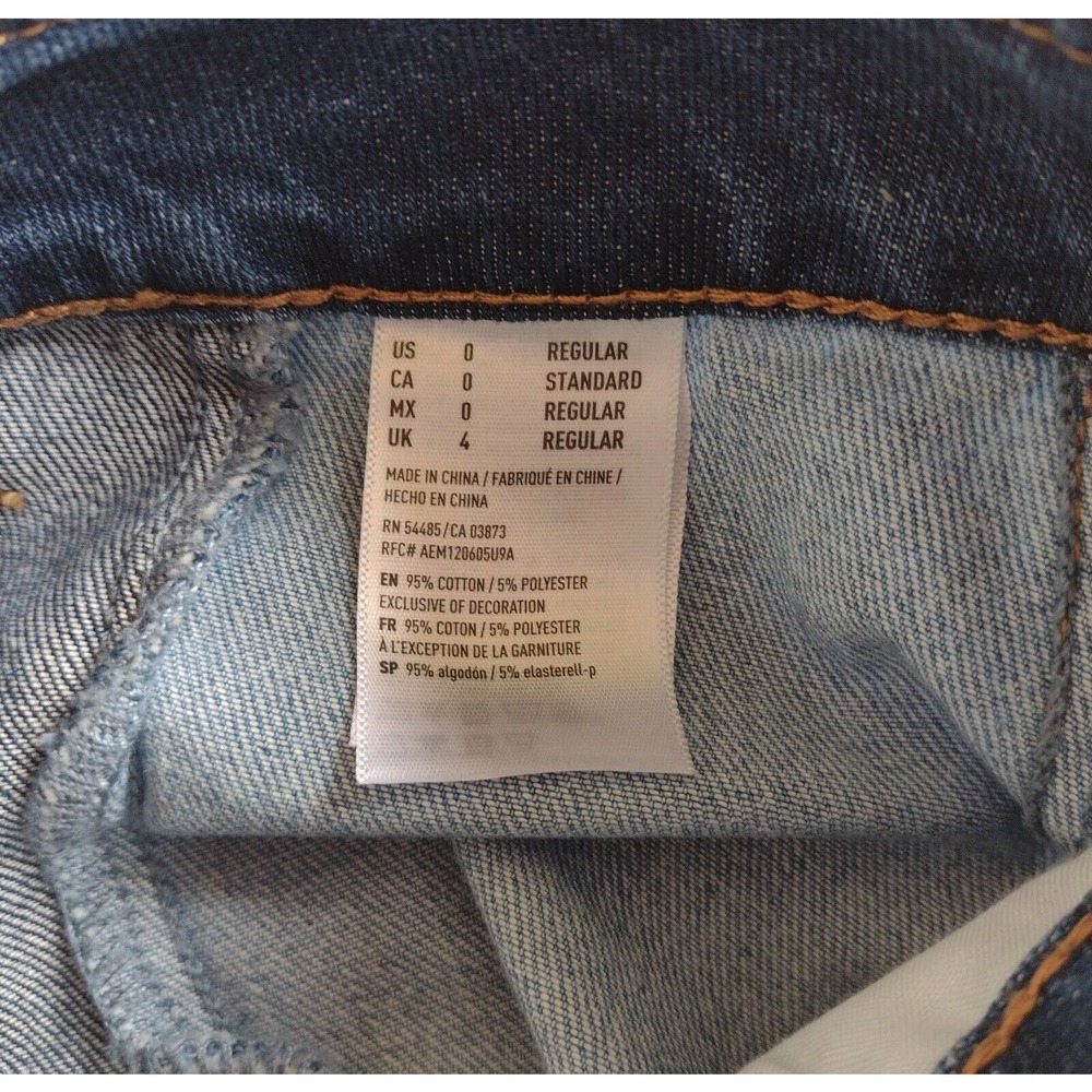 American Eagle Patchwork Mini Light Dark Wash But… - image 4